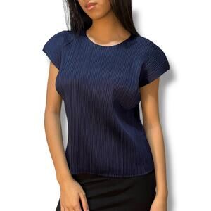 Issey Miyake Pleated Black Top
